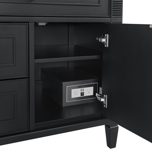 36″ James Martin Lorelai 424-V36-BKO-3CSP Vanity Cabinet Charcoal Soapstone Top