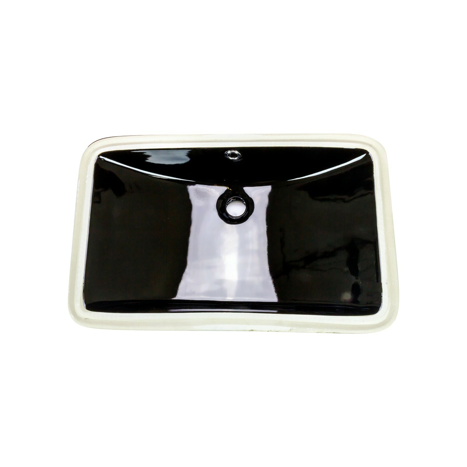Moat Rectangular Shaped Undermount Bathroom Vanity Sink 24″ X 15-3/4″ Black