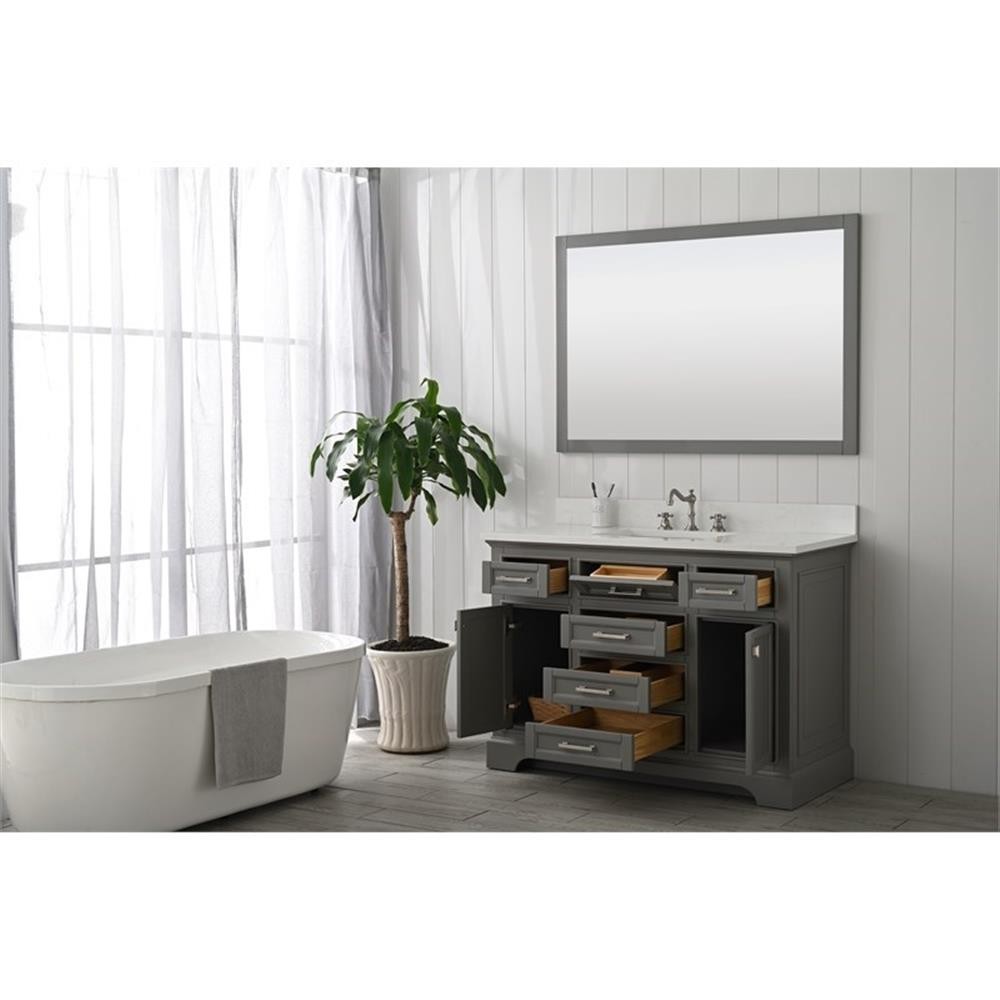 Design Element Milano 48″ Solid Birch Hardwood Single Vanity in Grey