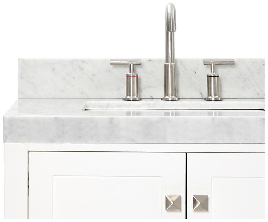Ariel A072DCW5RVO Cambridge 72″ – White / Italian Carrara Marble Top / Brushed