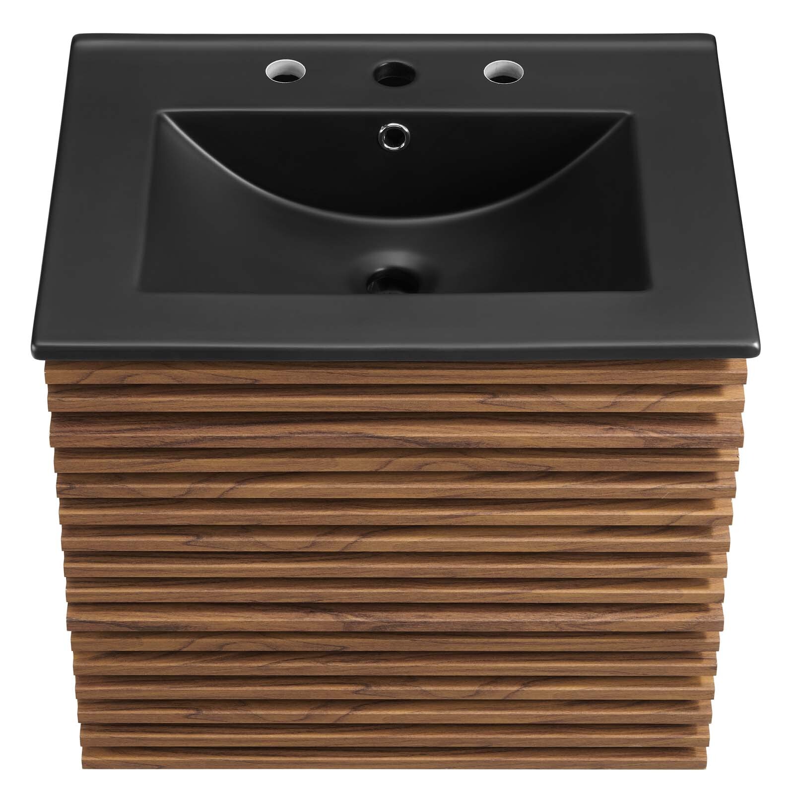 Modway Render 24″ Wall-Mount Bathroom Vanity in Walnut Black