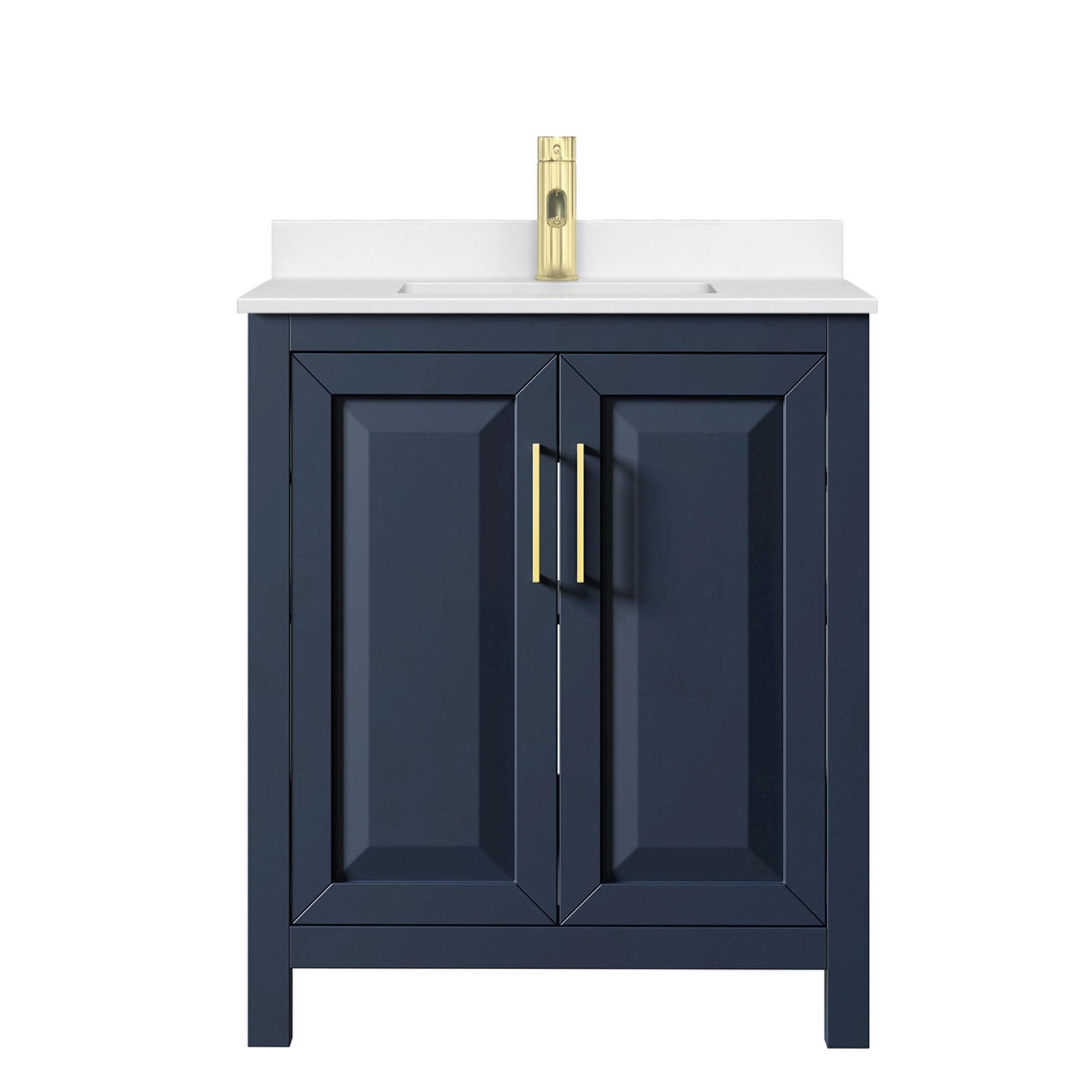Wyndham Collection WCV252530S-QTZ-UNSMXX Daria 30″ – Dark Blue / Giotto Quartz