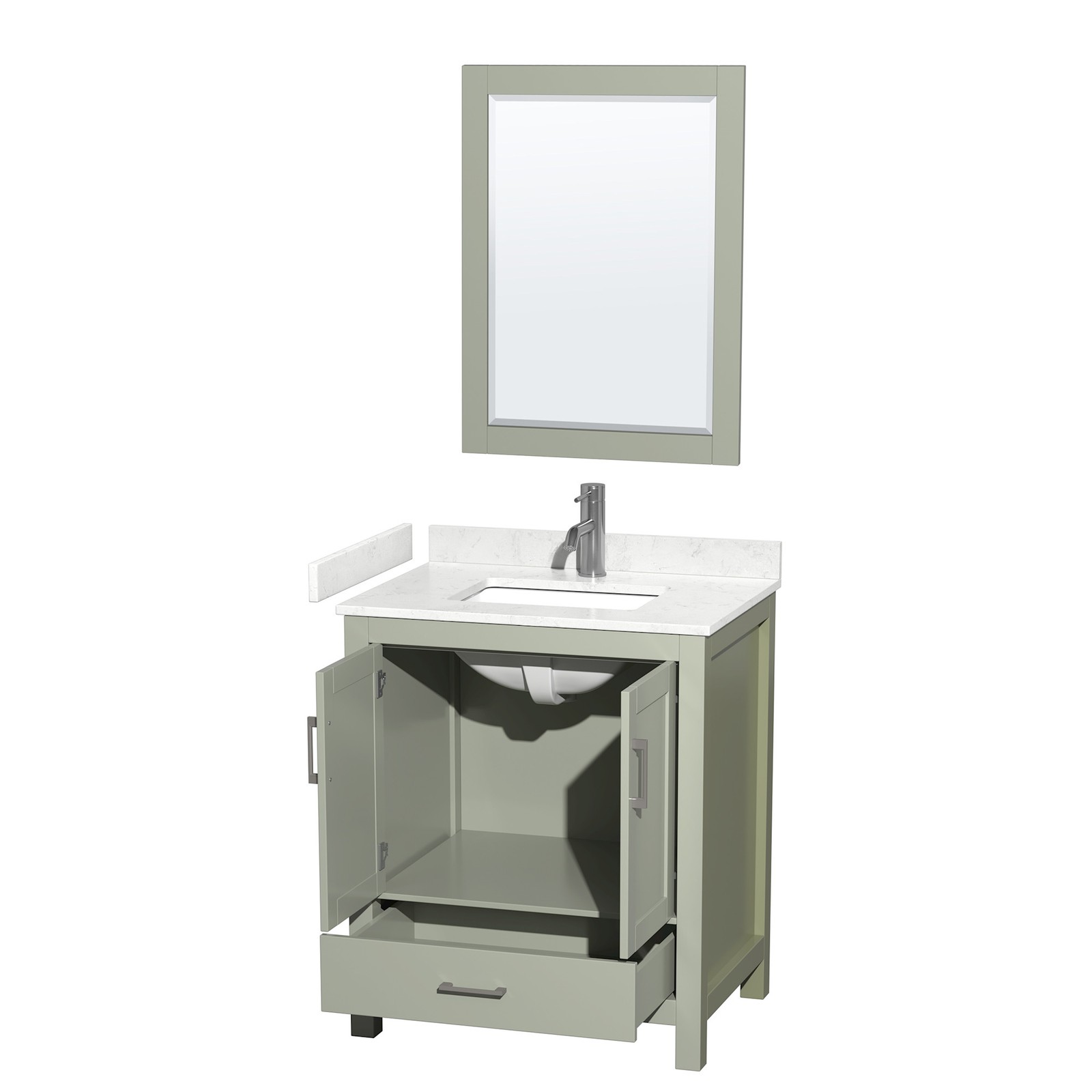 Wyndham Collection WCS141430S-VCA-M24 Sheffield 30″ – White / Carrara Cultured
