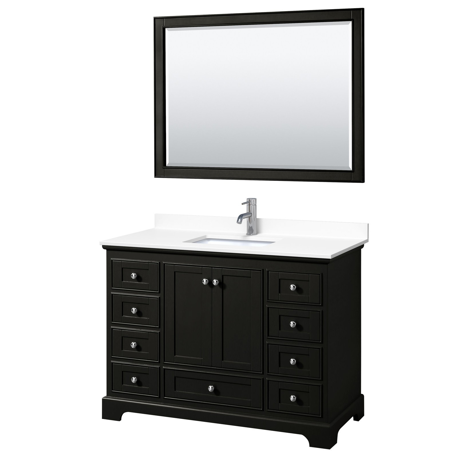 Wyndham Collection WCS202048S-VCA-M46 Deborah 48″ – White / Carrara Cultured