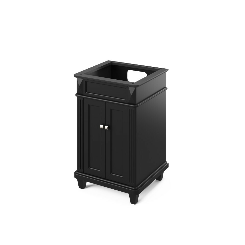24″ Douglas Black Single Bowl Bathroom Vanity Cabinet Classic Shaker + Flutes