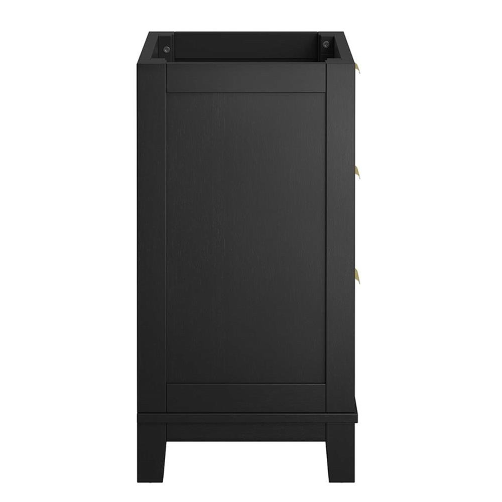 Modway Dixie 24″ Solid Wood Bathroom Vanity Cabinet with Tapered Legs in Black