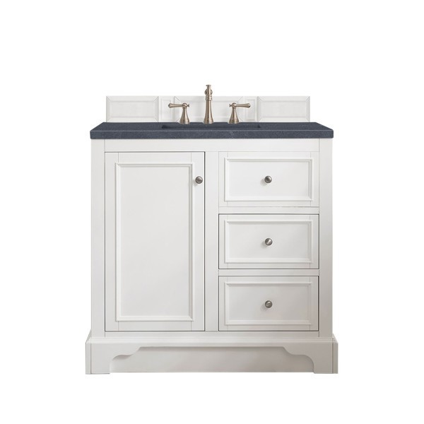 36″ James Martin De Soto 825-V36-BW-3CSP Vanity Cabinet Charcoal Soapstone Top