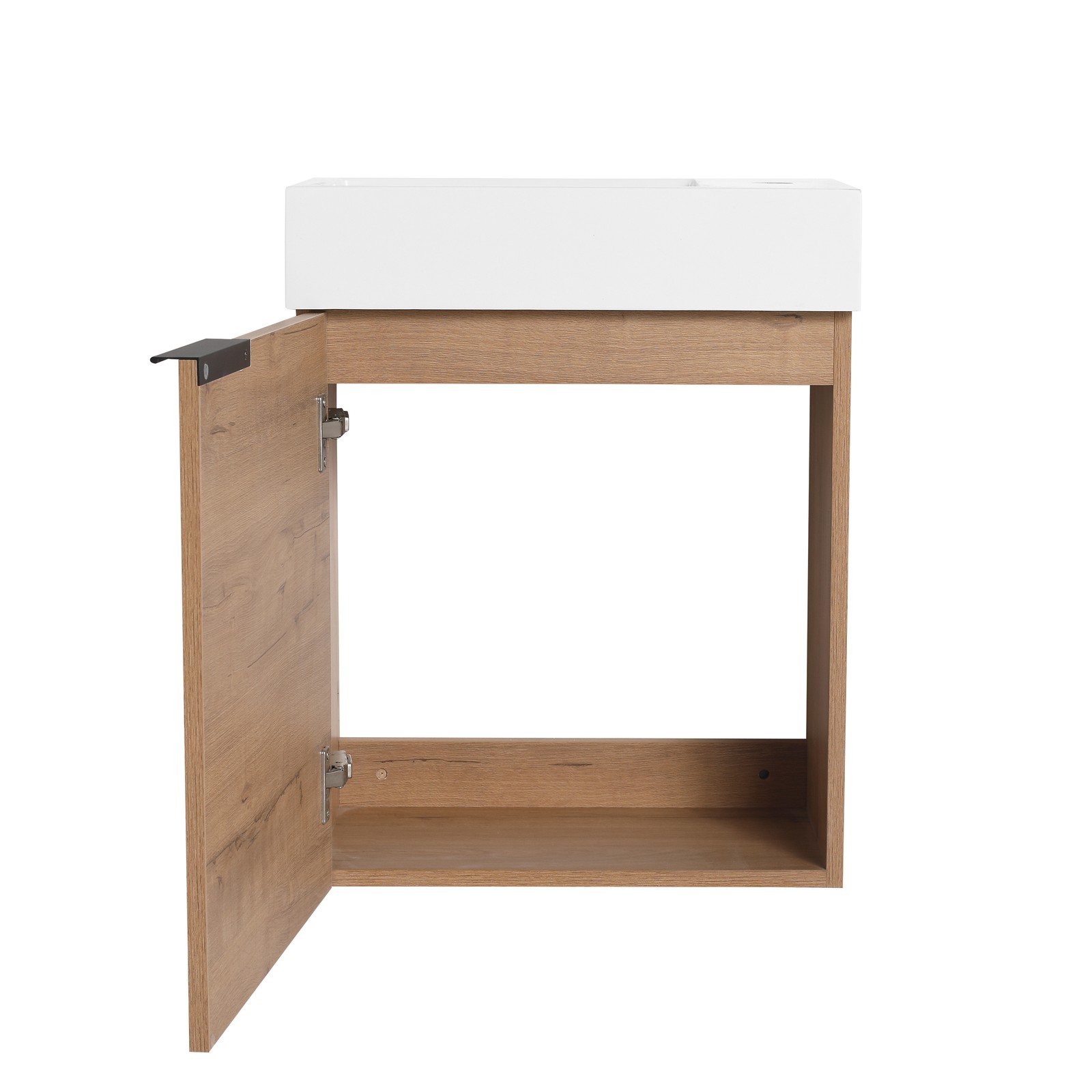 18in Floating Wall-Mounted Bathroom Vanity Cabinet W/ Resin Sink Basin Plywood