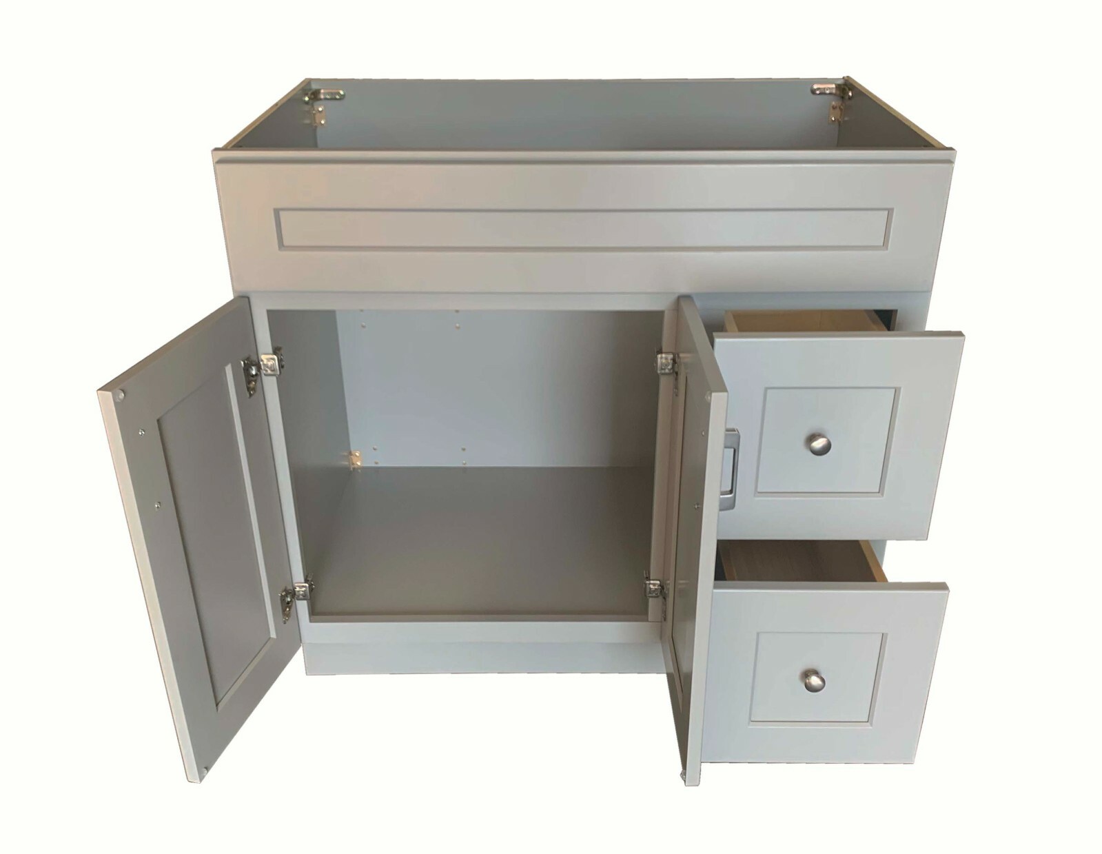 36″ New Light grey Shaker Single-sink Bathroom Vanity Base Cabinet 36″ W x 21″ D