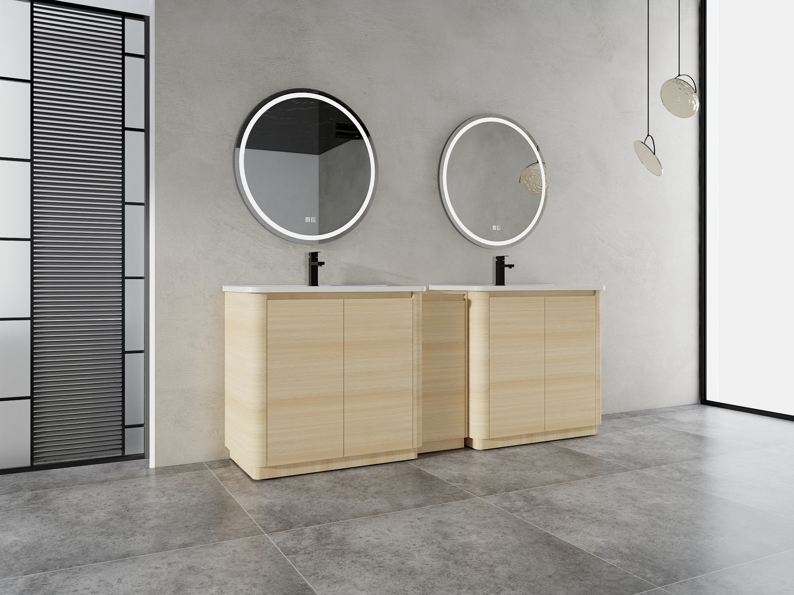 2X40“ Plywood Freestanding Bathroom Vanity W/ Ceramic Sink +Storage Cabinet Oak