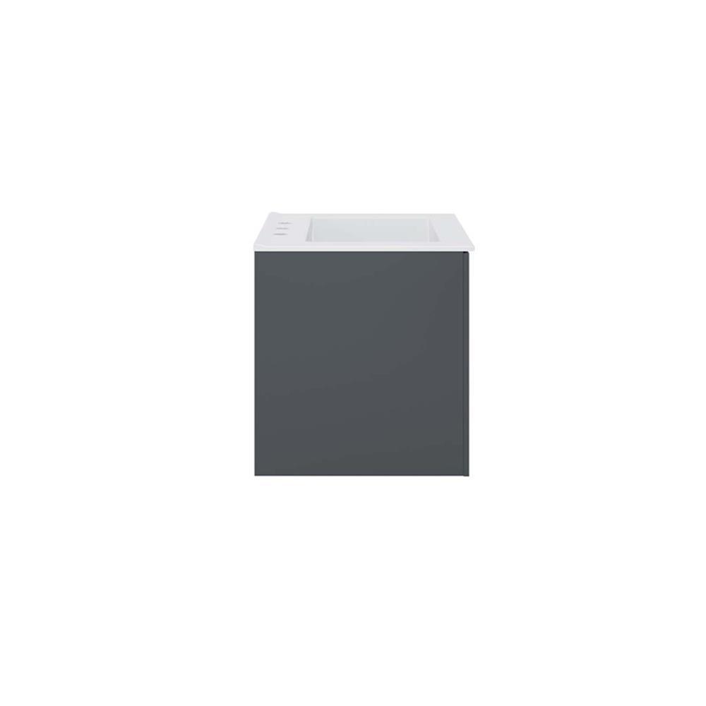 Modway Vitality 23″ Modern Wood/Ceramic Bathroom Vanity in Gray/White