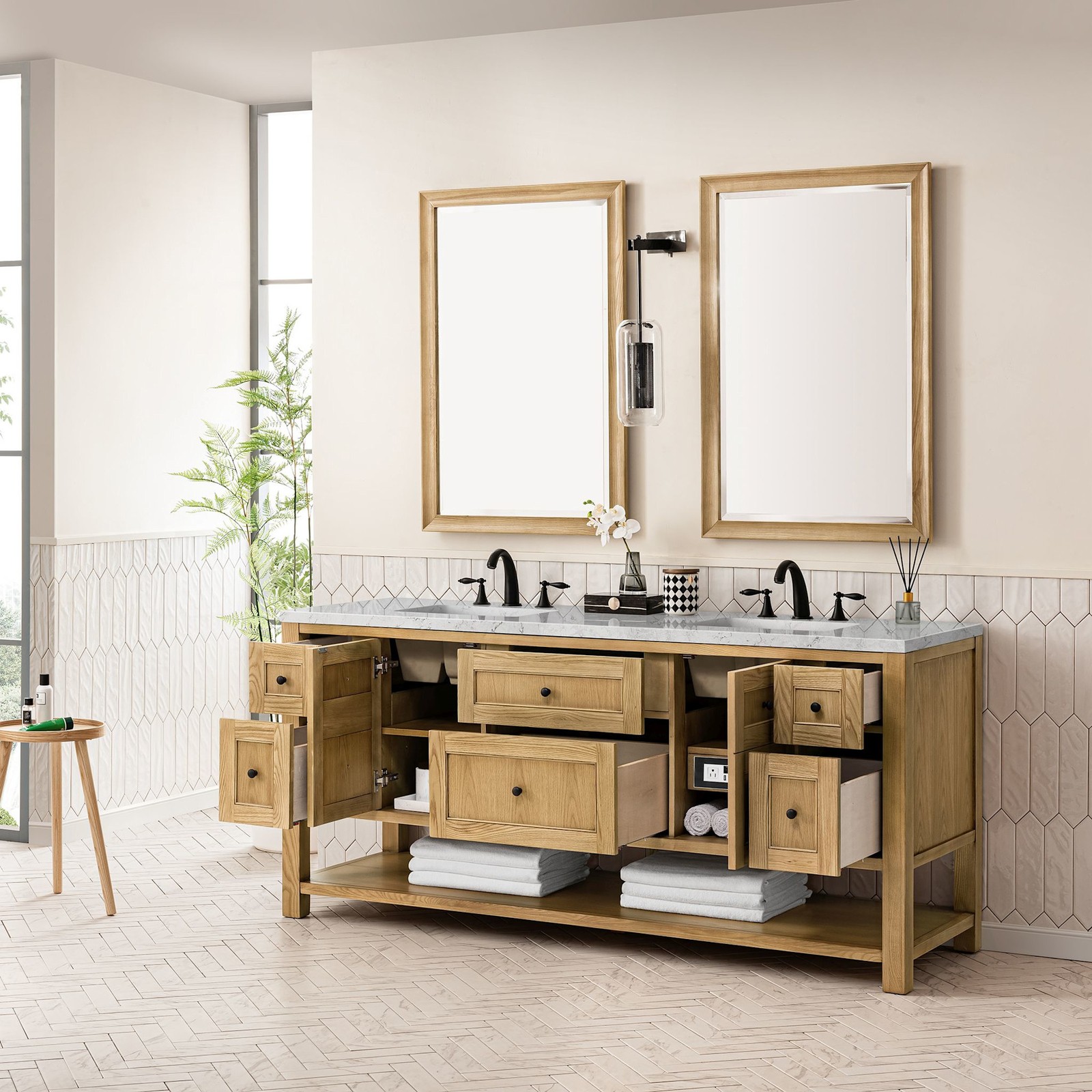 James Martin Vanities 330-V72-FEJP Breckenridge 72″ – White