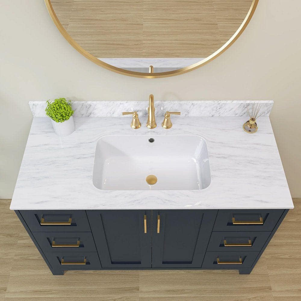 NTQ 43″ W Real Marble Vanity Backsplash Carrara White