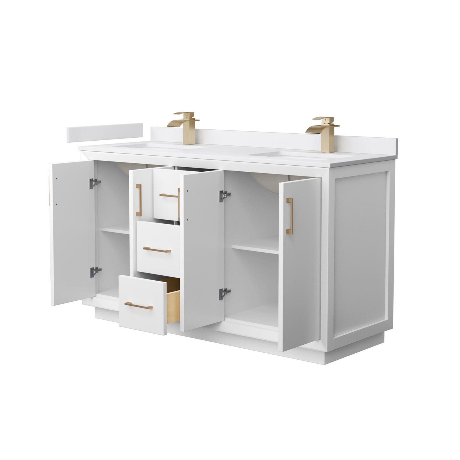 Wyndham Collection WCF414160D-VCA-UNSMXX Strada 60″ – White / Carrara Cultured