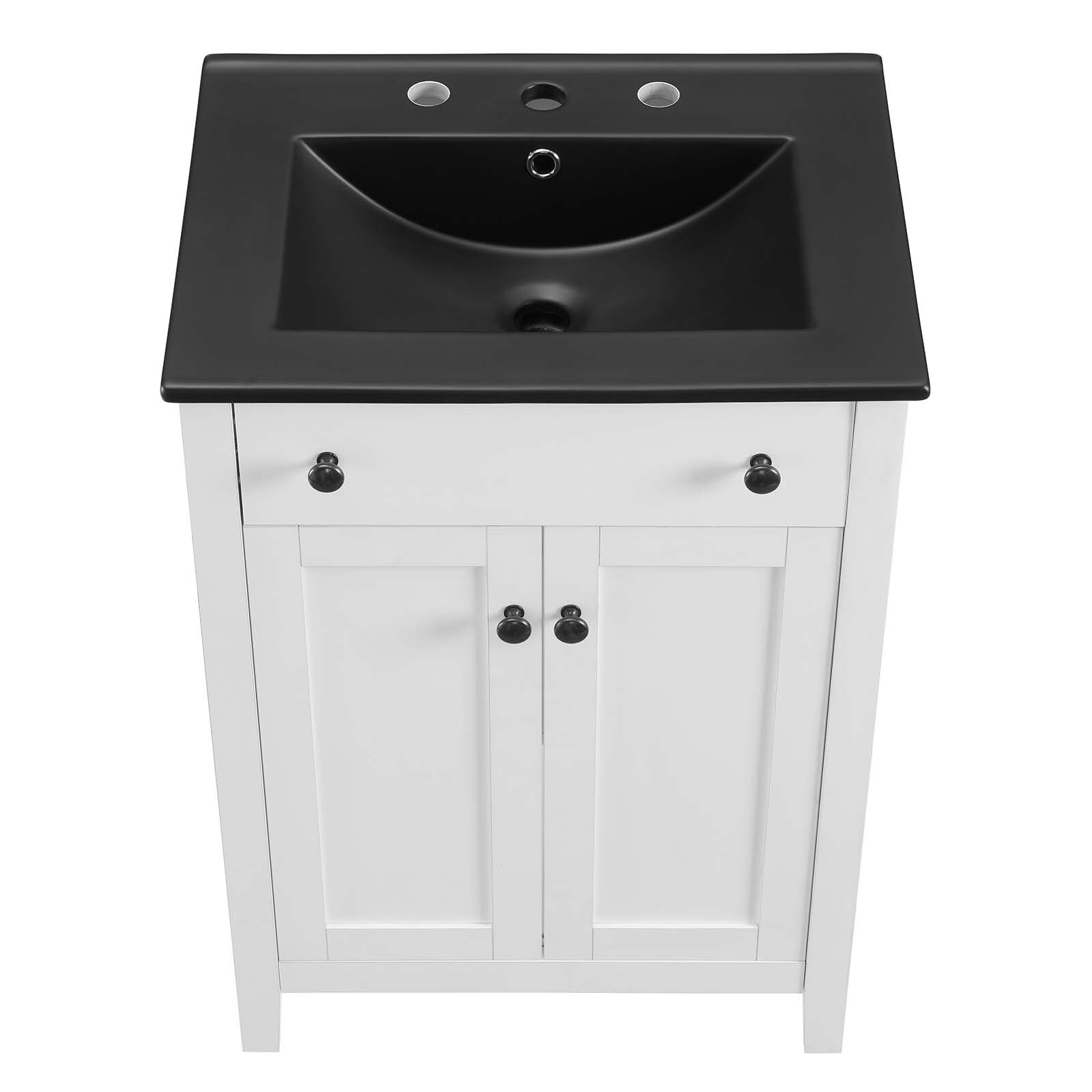 Modway Nantucket 24″ Bathroom Vanity With Sink in White Black