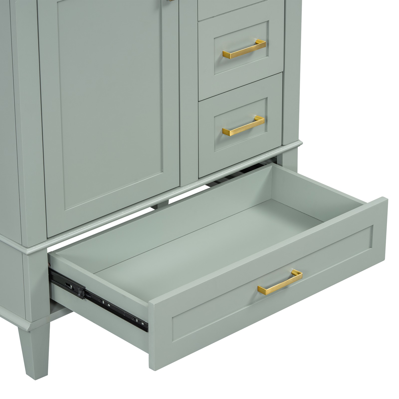 30″ Bathroom Vanity with Sink, Solid Wood Frame, Sage Green