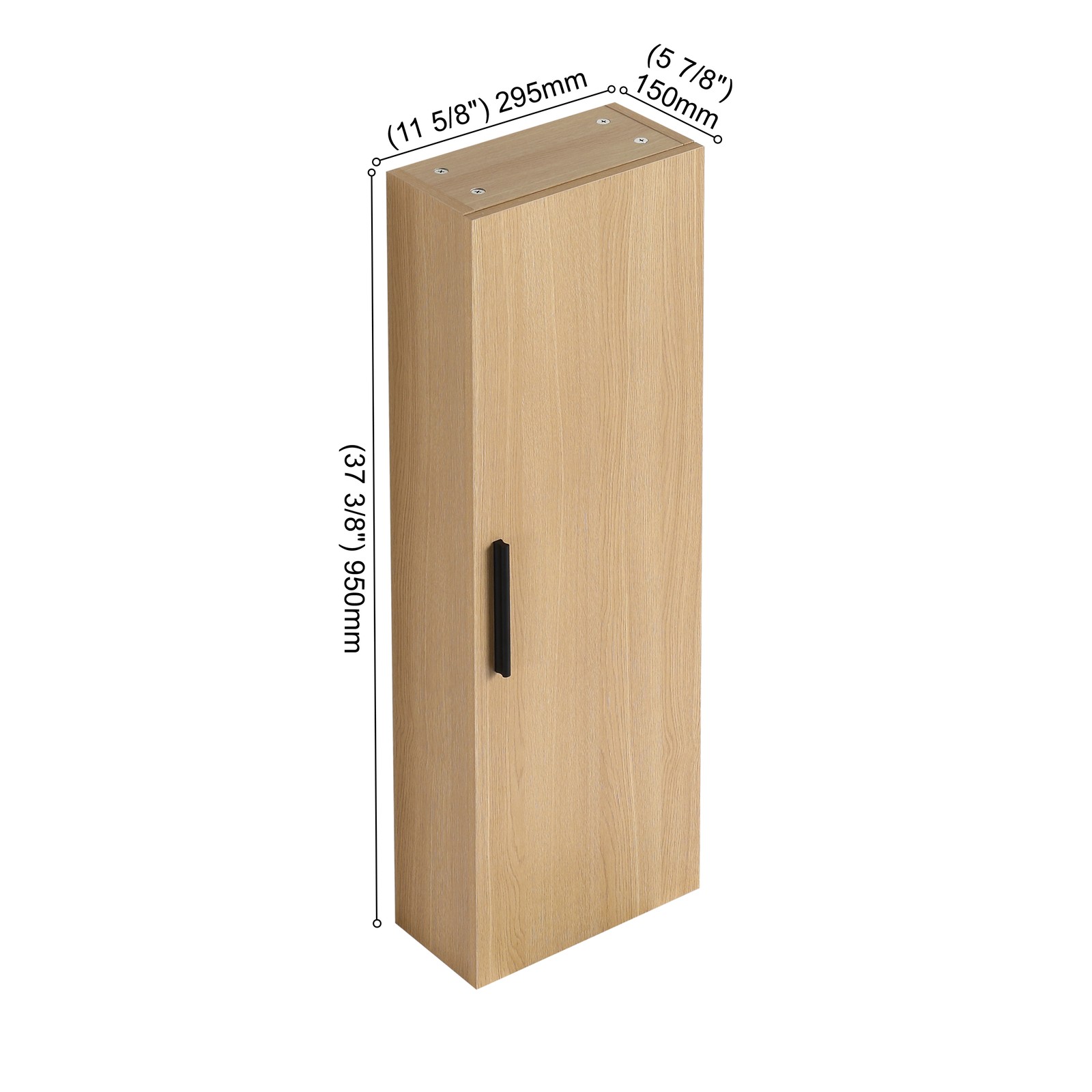 24″ Freestanding Bathroom Vanity Set with Tall Linen Cabinet, Light Oak