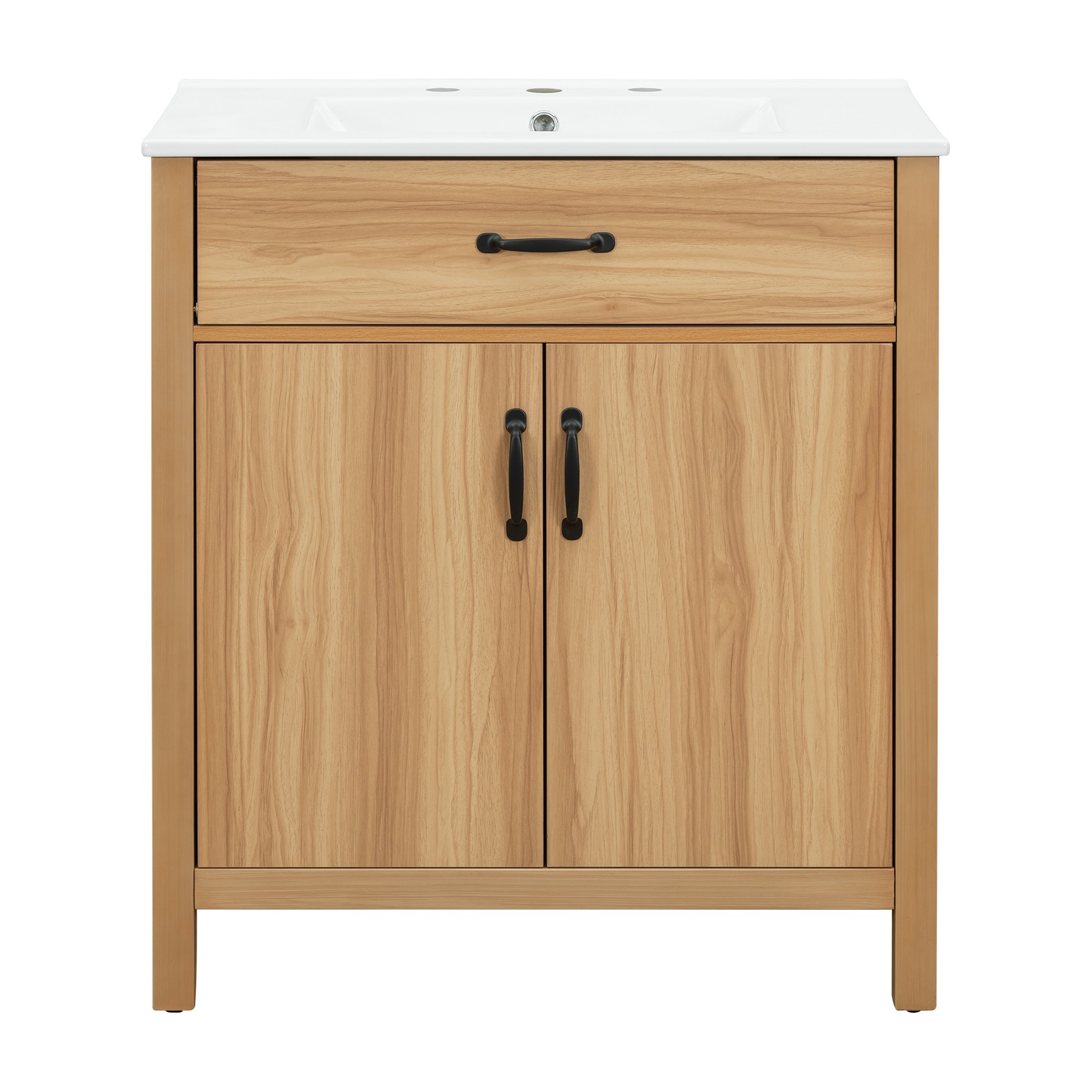 60″ Wood Bathroom Vanity with Solid Wood Frame, 4 Soft Close Doors,2 Flip Drawer