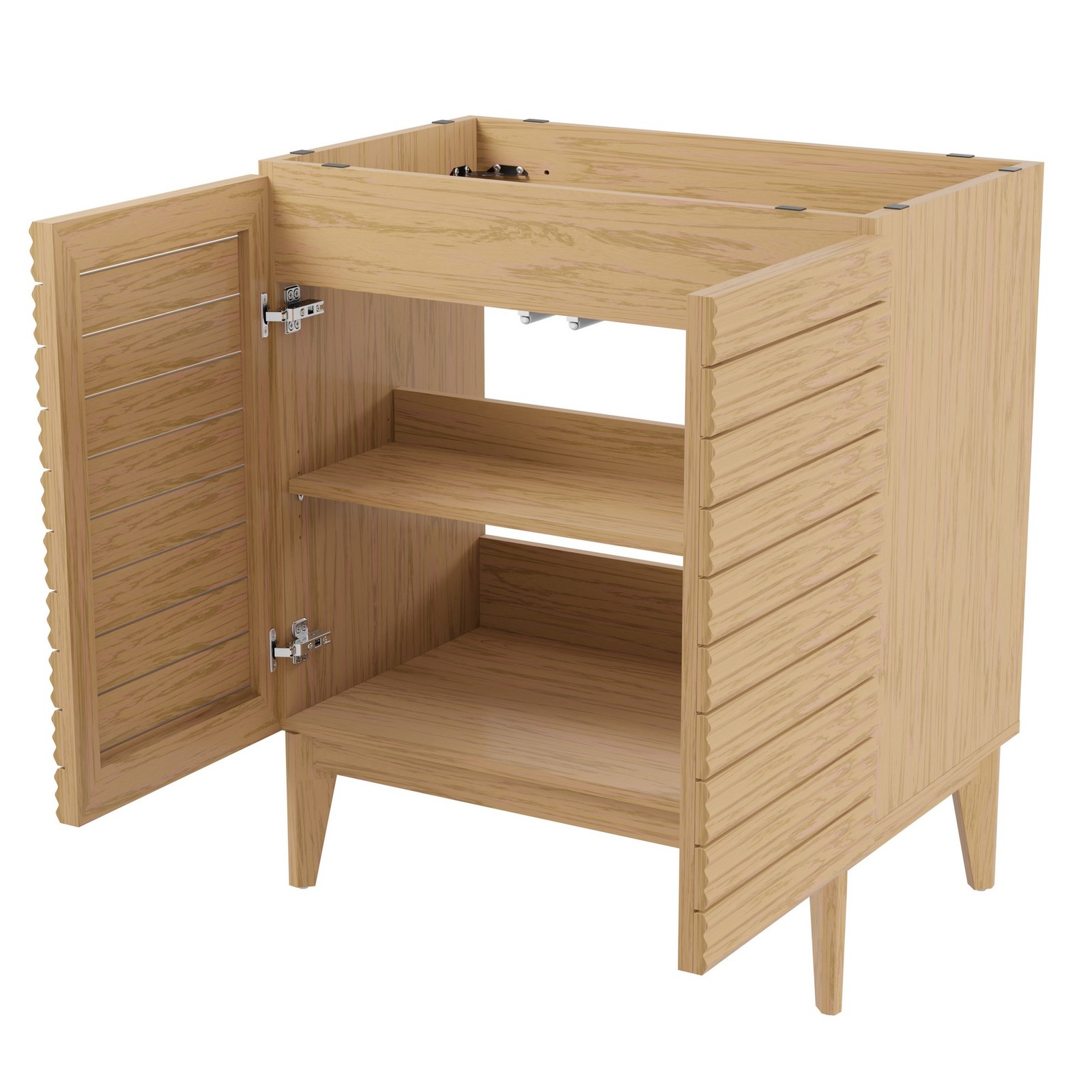 Calandre 30 in. W x 18 in. D x 33 in. H Thin Linear Slat Modern Farmhouse 2-Shel