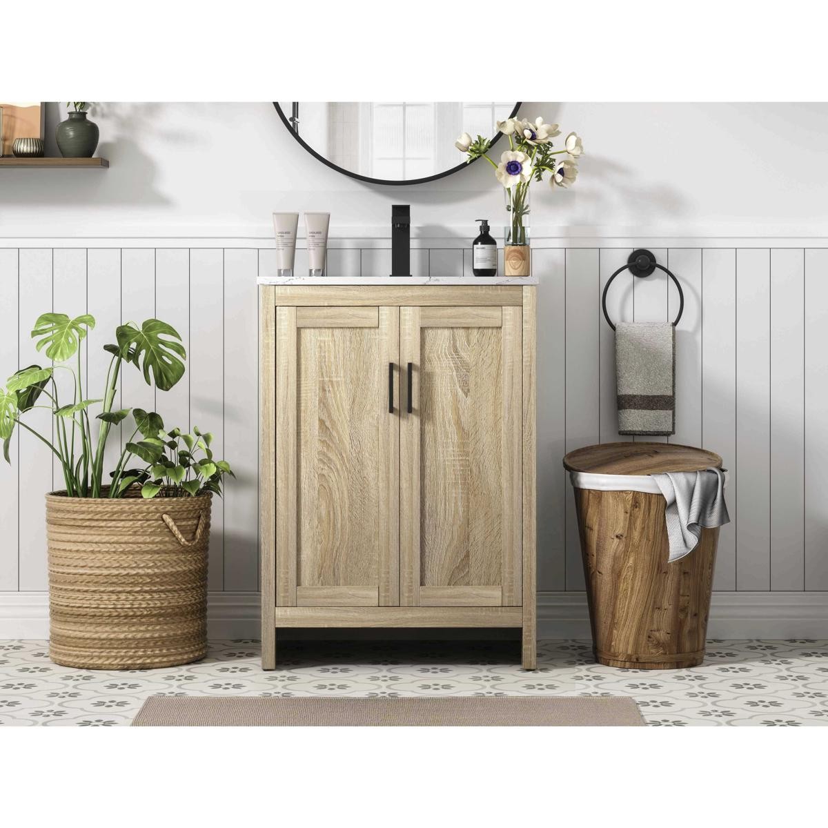 Elegant Lighting VF25124MW Finnley Vanity Mango Wood