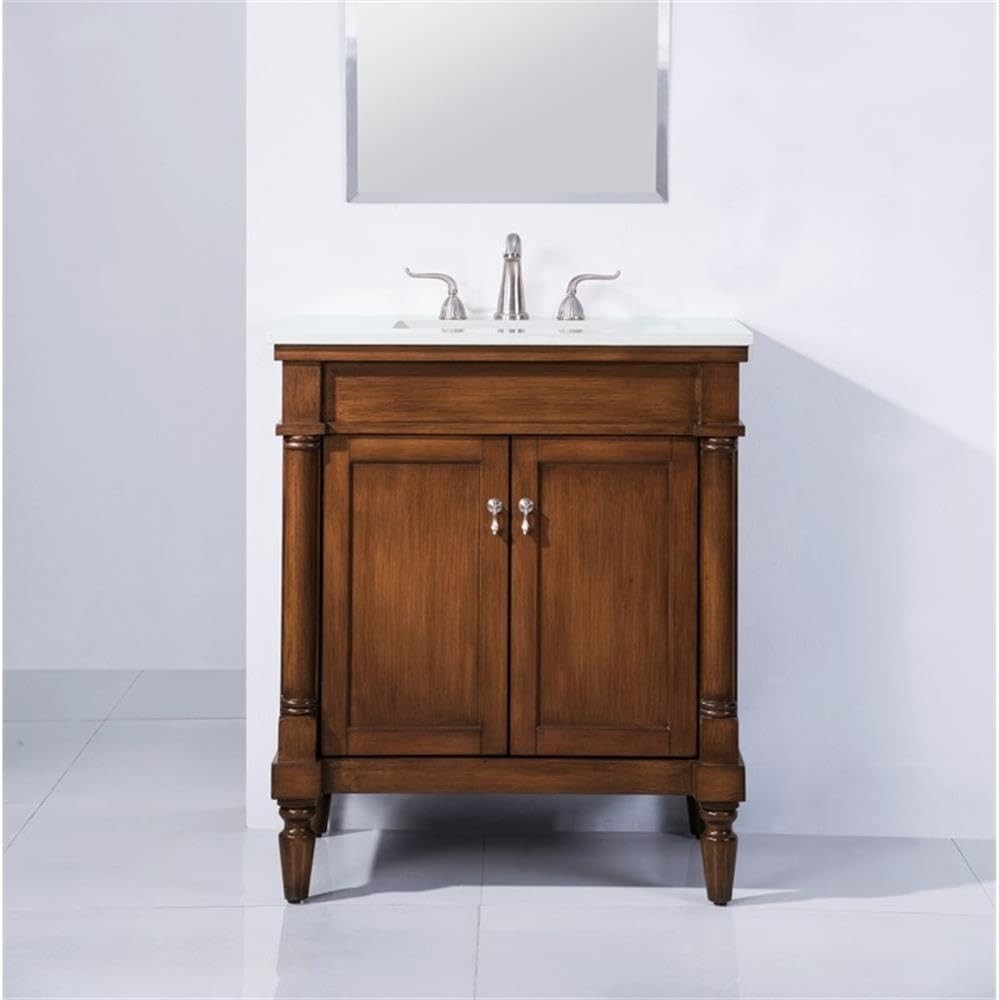 Elegant Decor – VF13030WT-VW – 30 Inch Single Bathroom Vanity in Walnut