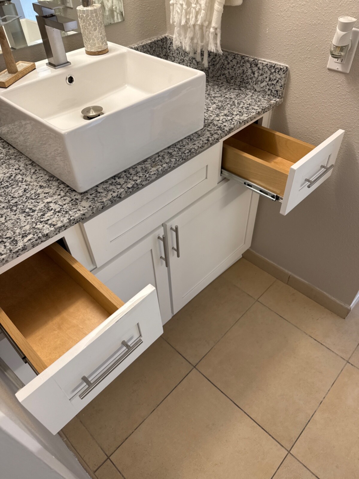 Bathroom Vanity White Storage Cabinet NO Sink & Faucet (23.5X45.5X7.7)
