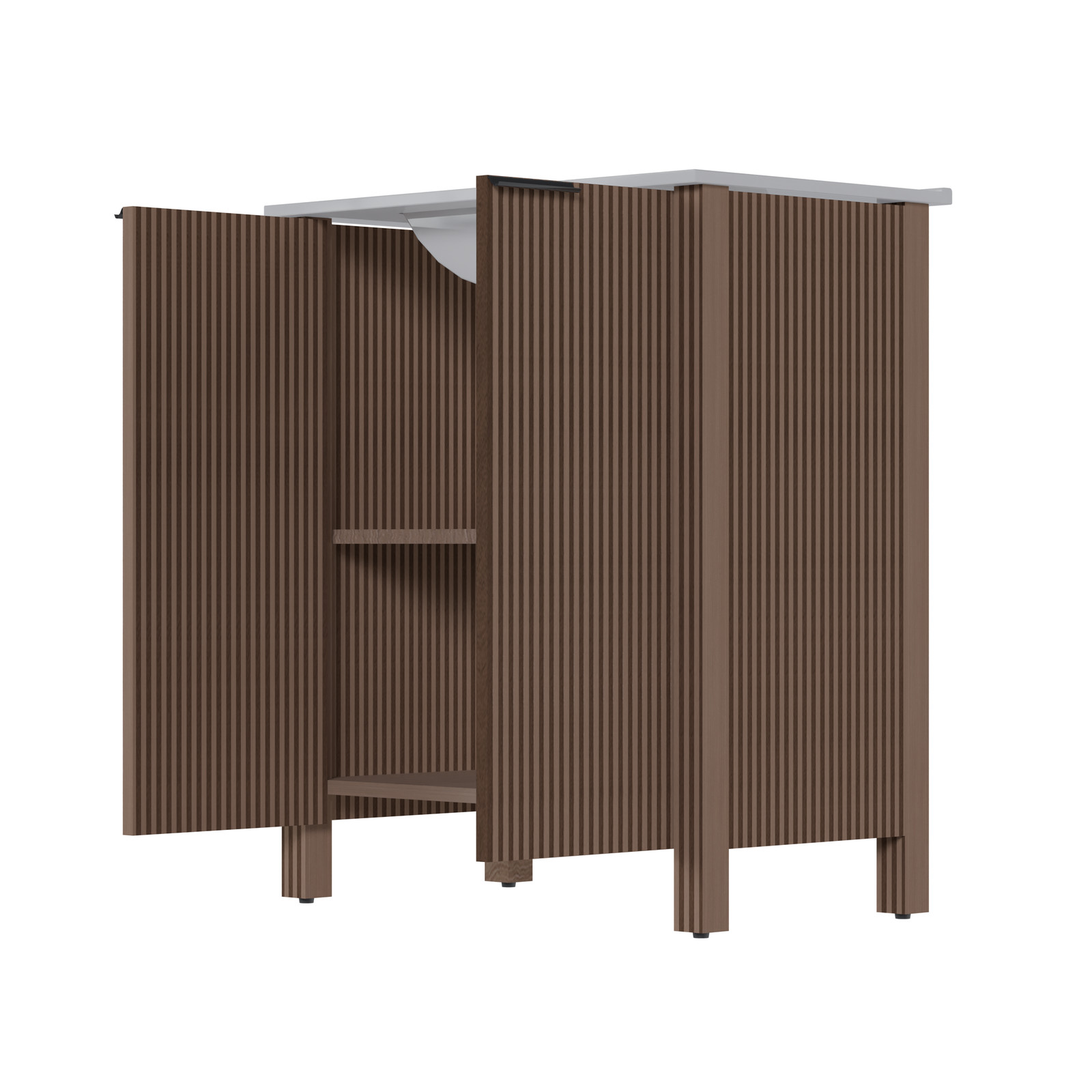 Bathroom Vanity Cabinet with White Ceramic Sink 30″ x 18.5″ x 34.5″ Brown
