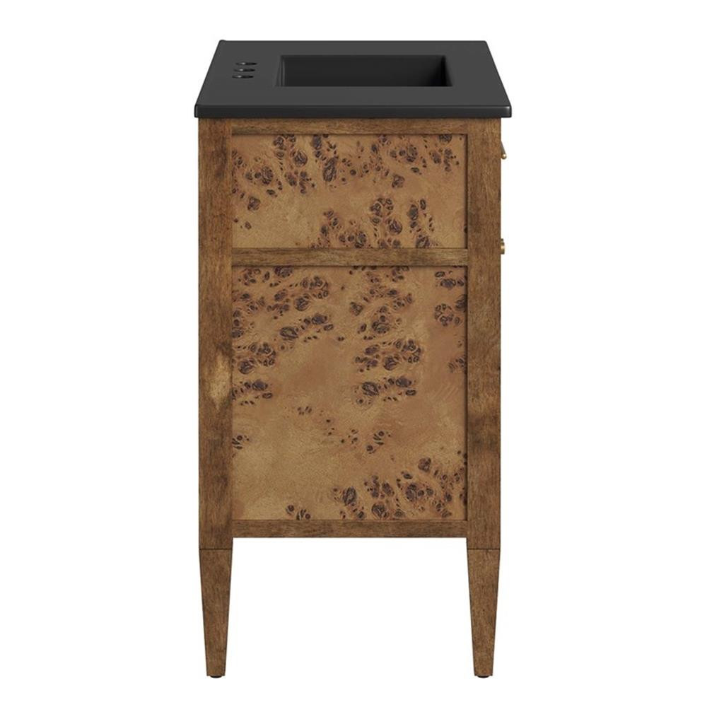 Modway Elysian 36″ Modern Wood Bathroom Vanity in Black and Brown