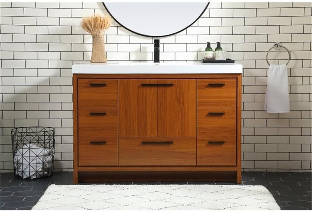 Elegant Lighting – VF46048MTK – 48 Inch Single Bathroom Vanity in Teak