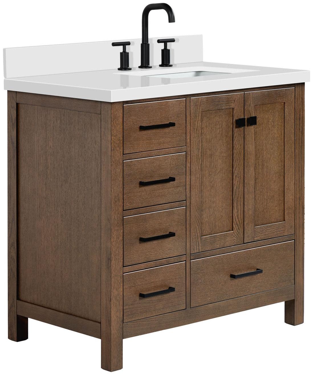 Ariel A037SRWQRVO Cambridge 37″ – Vintage Green / White Quartz Top / Satin Brass