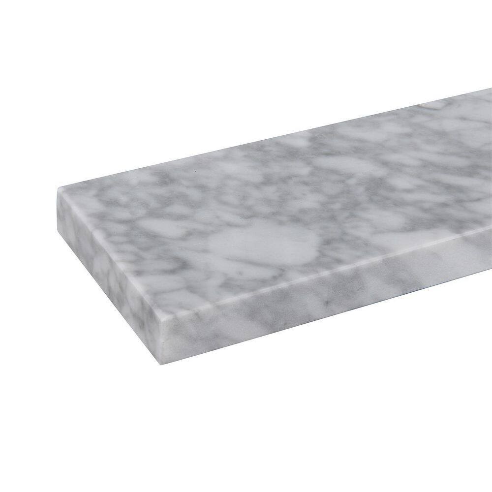 LANDOLT 36 in. W Marble Vanity Backsplash in Carrara White