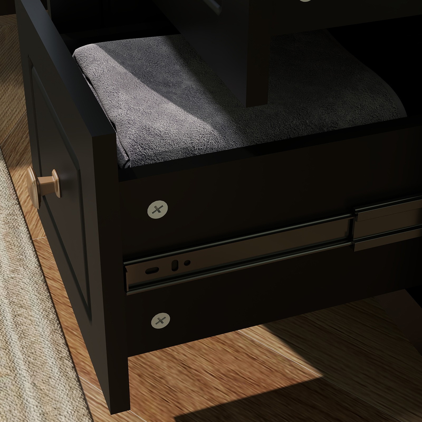 48 Inch Bathroom Vanity with Sink Soft Close 2 Doors and 6 Drawers Freestanding
