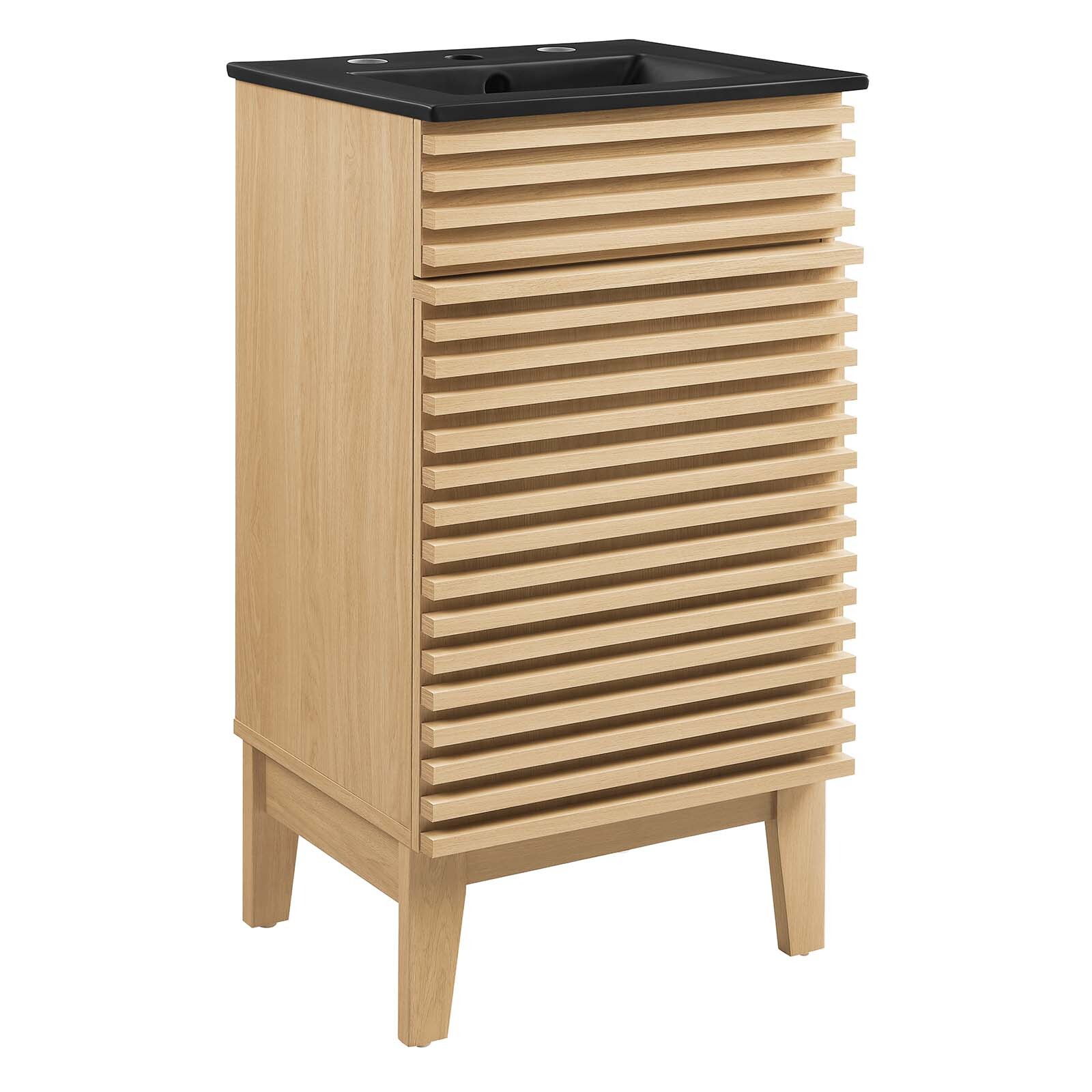 Modway Render 18″ Bathroom Vanity With Sink in Oak Black