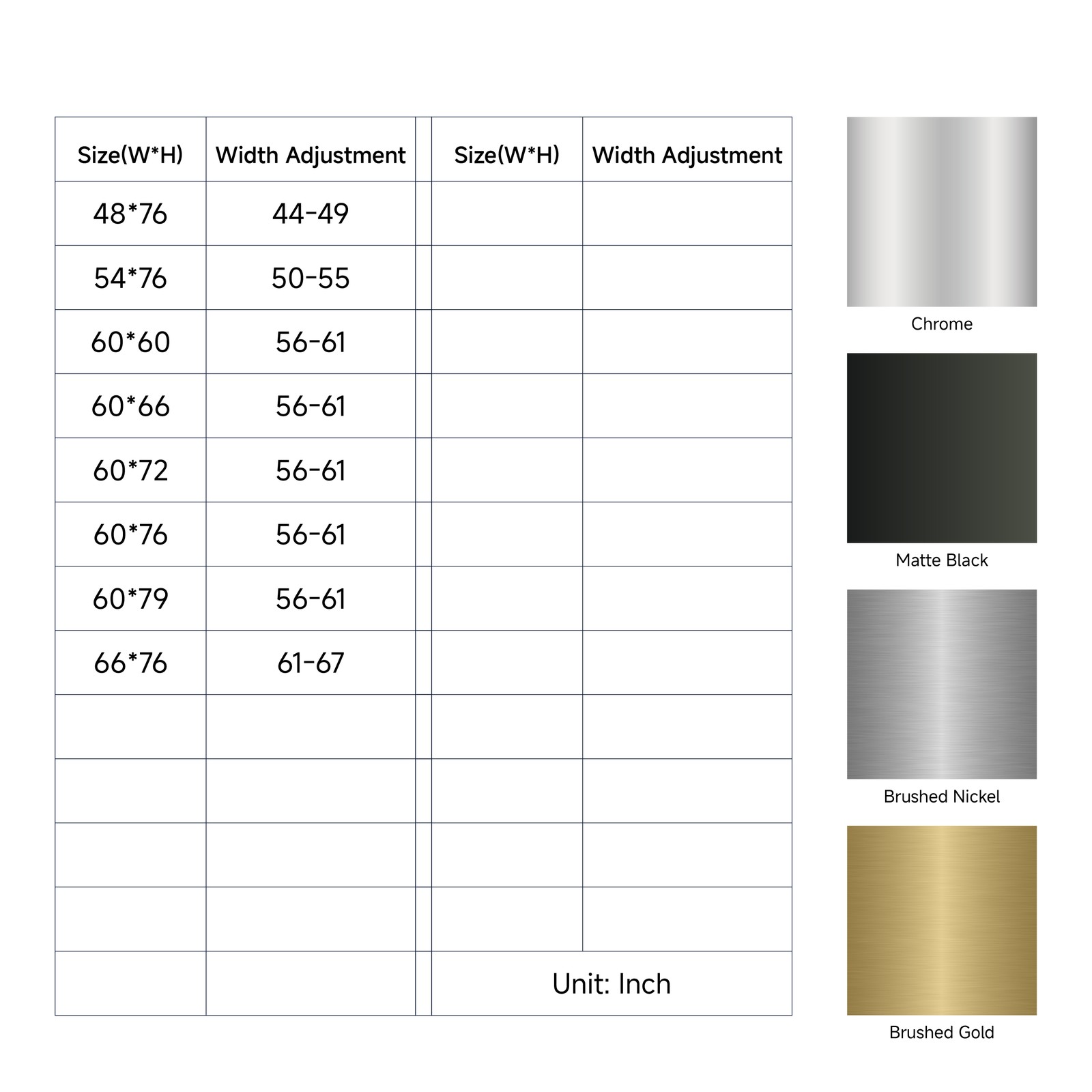 72x60in Frameless Sliding Shower Door, Brushed Nickel, 3/8in Tempered Glass