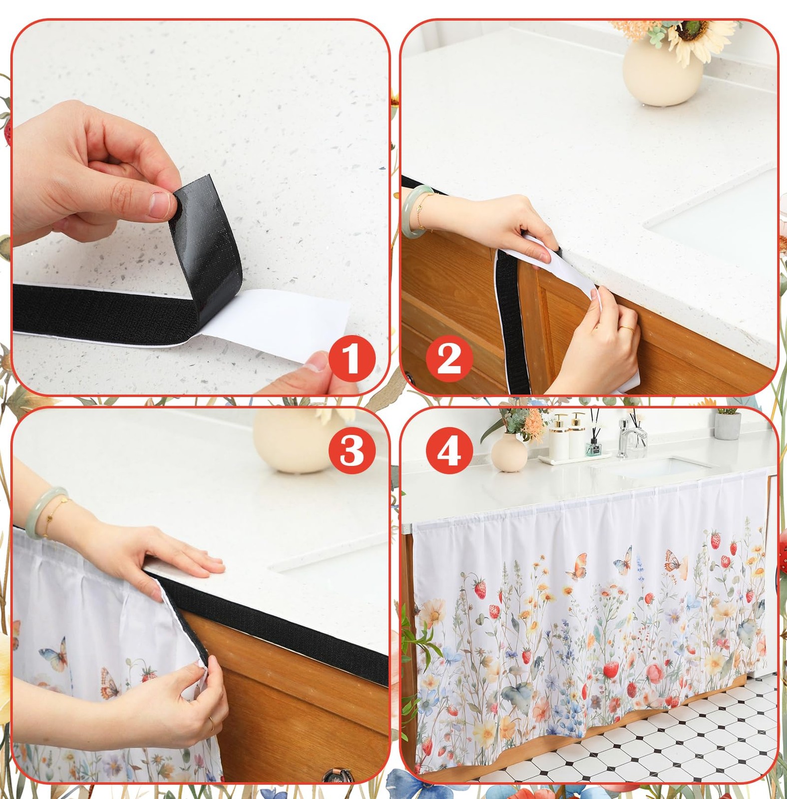 Fabric Sink Skirt Diamond Bathroom Stitch Self Stick Adhesive Waterproof Fabr…