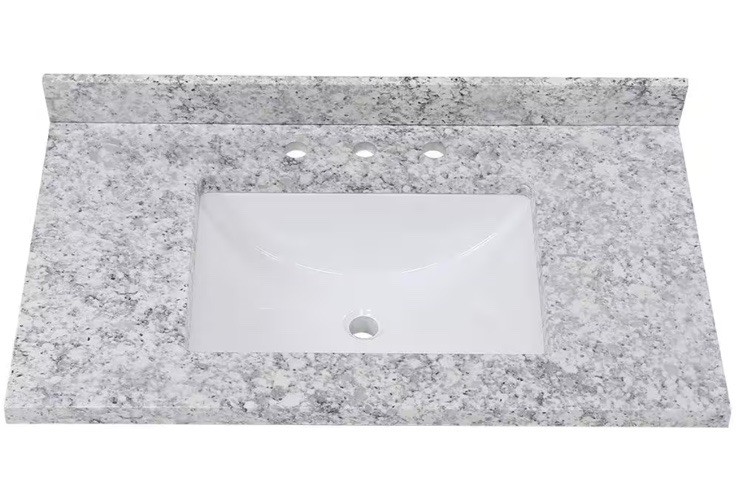 HDC 37 W x 22 D Cultured Marble White Rectangular Vanity Top in Everest