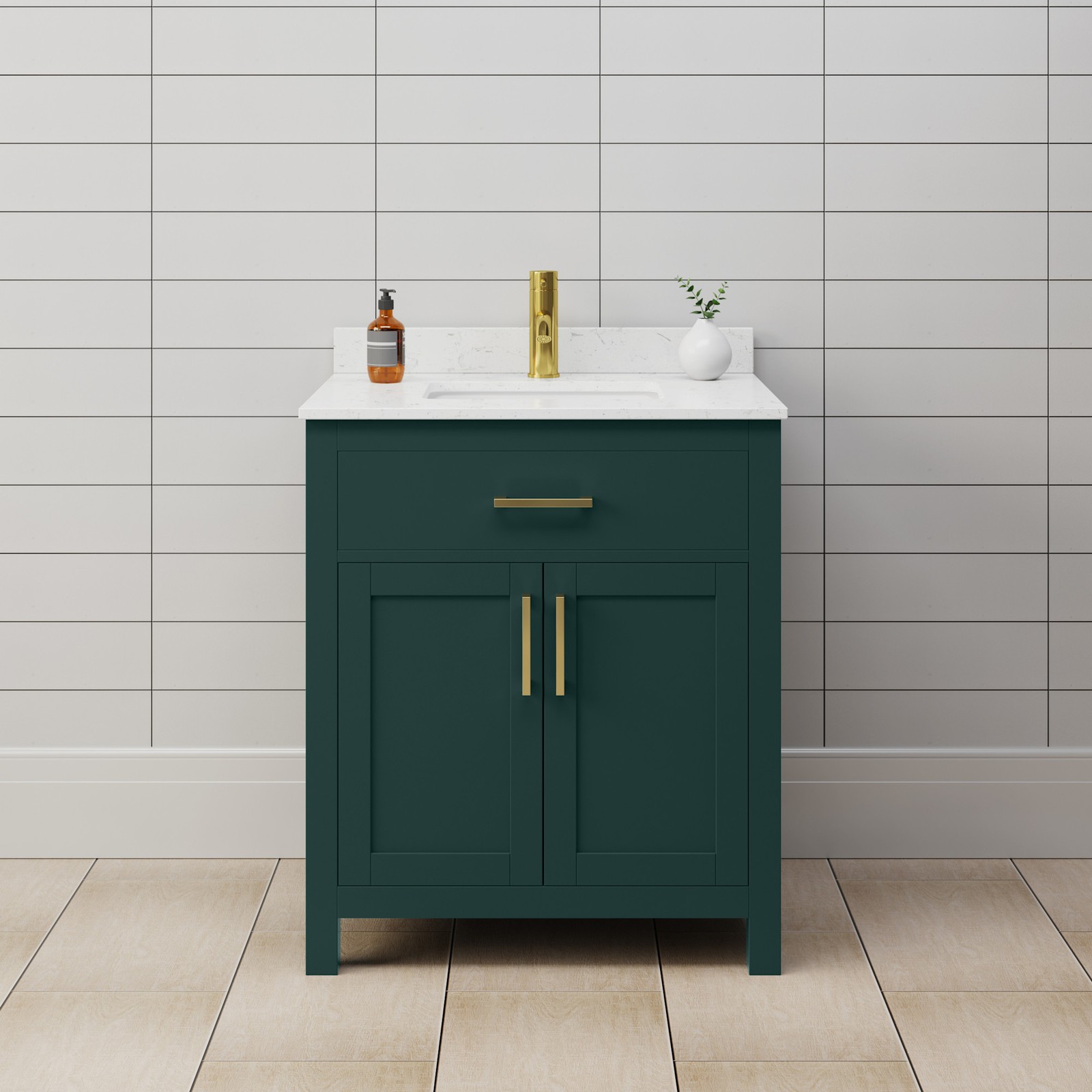Wyndham Collection WCG242430S-UNSMXX Beckett 30″ – Dark Gray / Carrara Cultured