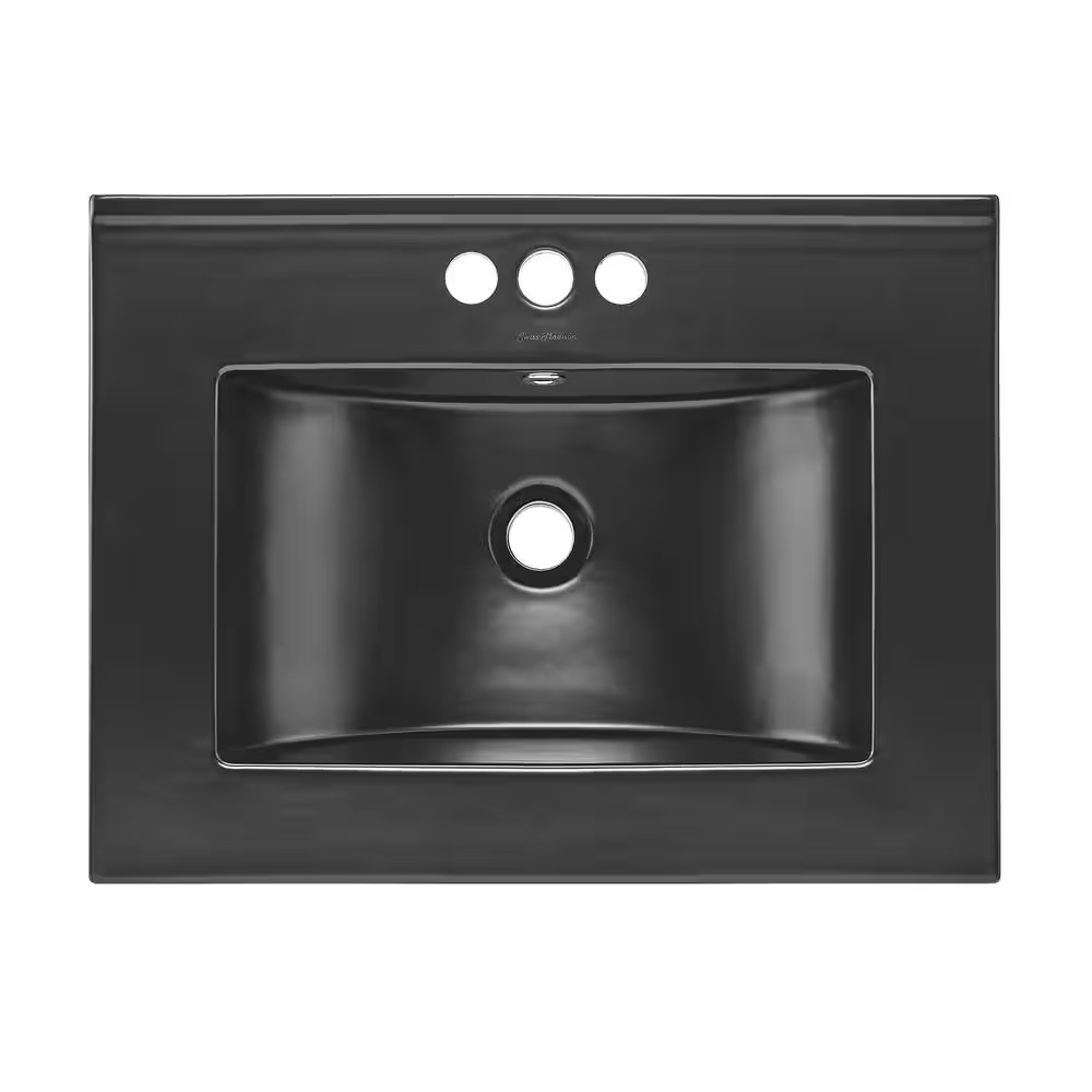 24 In. W X 18.5 In. D Ceramic Vanity Top with 4 In. Centerset Faucet Holes in Ma