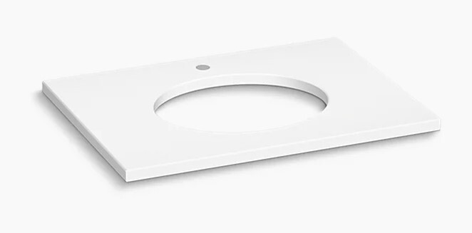 Kohler 28249-MMW – Silestone 31″ quartz vanity top w/ oval, 1-hole – Miami White