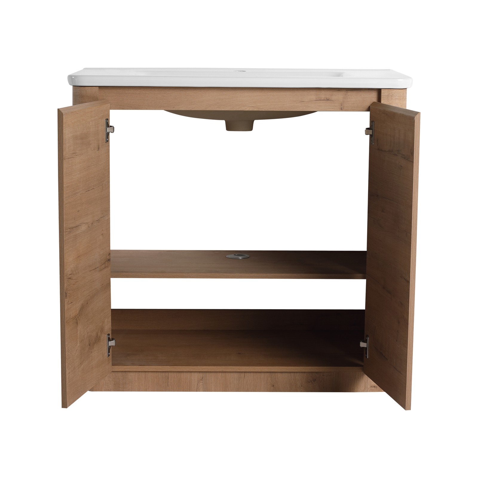 36 inch Freestanding Bathroom Vanity with Ceramic Sink Adjustable Shelf Plywood