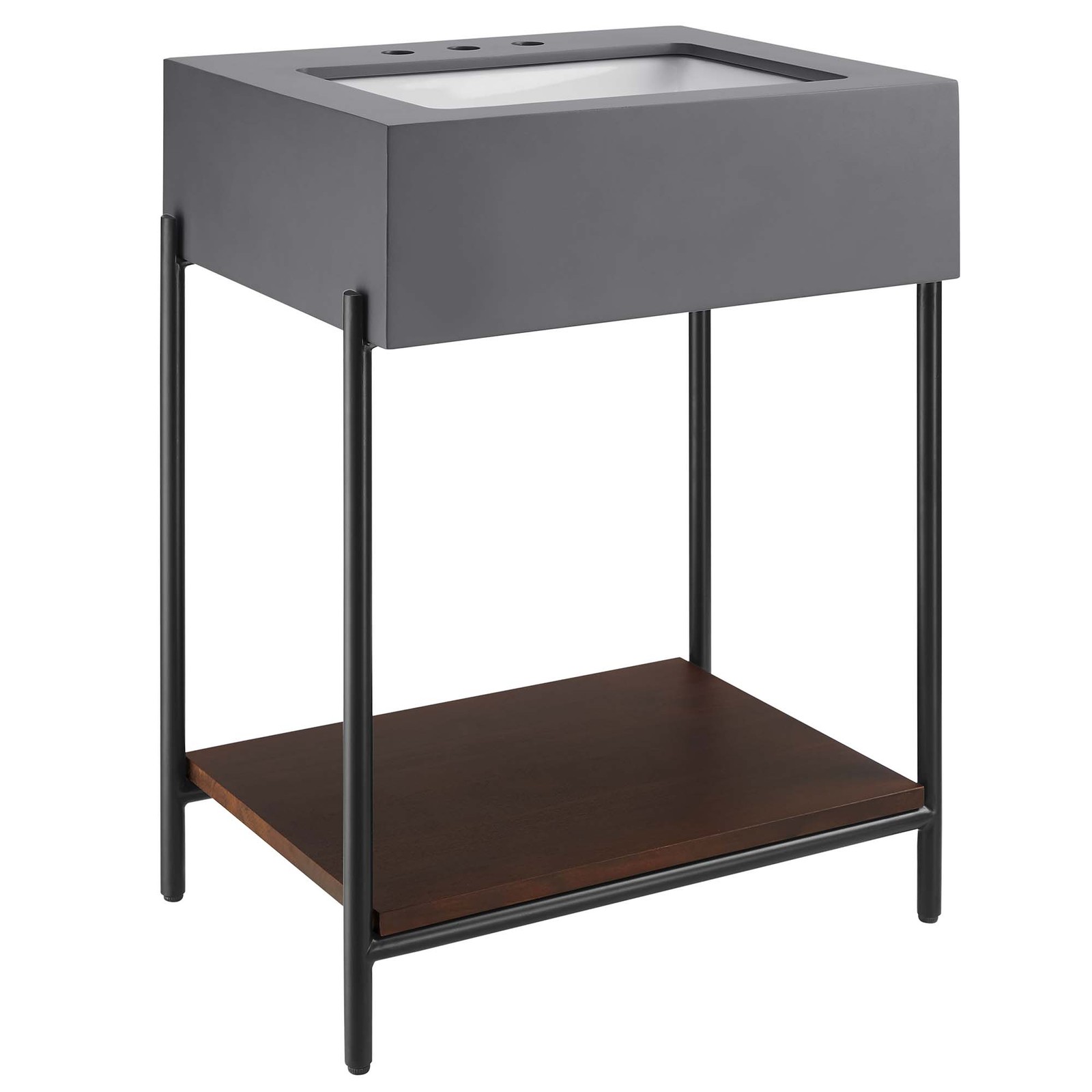 Etch 24″ Bathroom Vanity with Sink in Black White