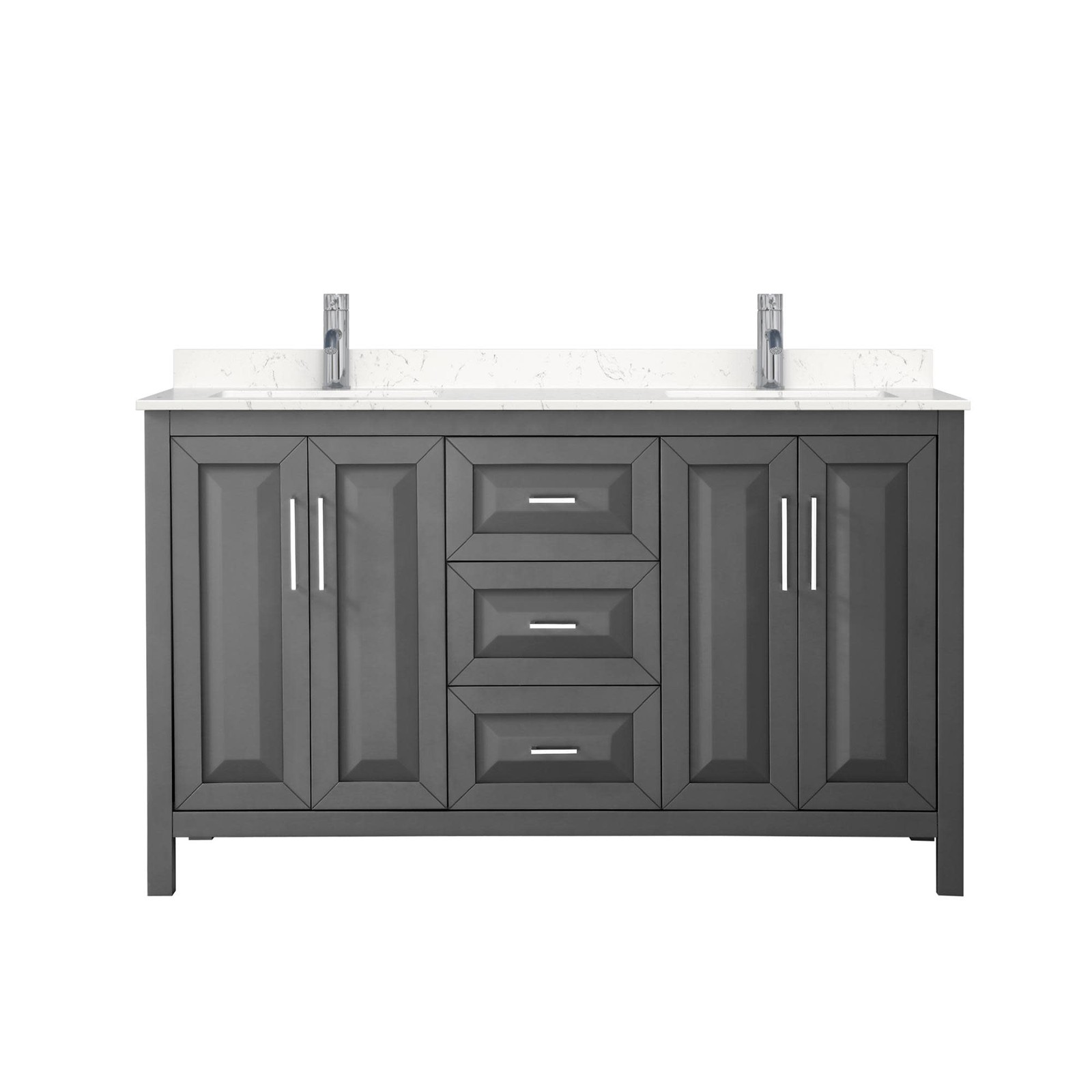 Wyndham Collection WCV252560D-VCA-MXX Daria 60″ – Dark Gray / White Cultured