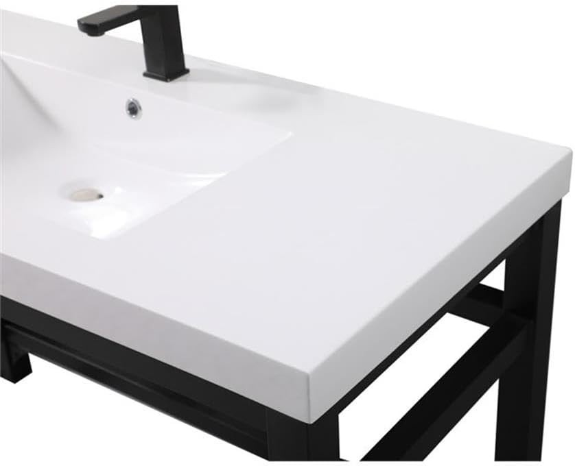 Elegant Lighting VF14548BK Ada Compliant Single Bathroom Metal Vanity in Black