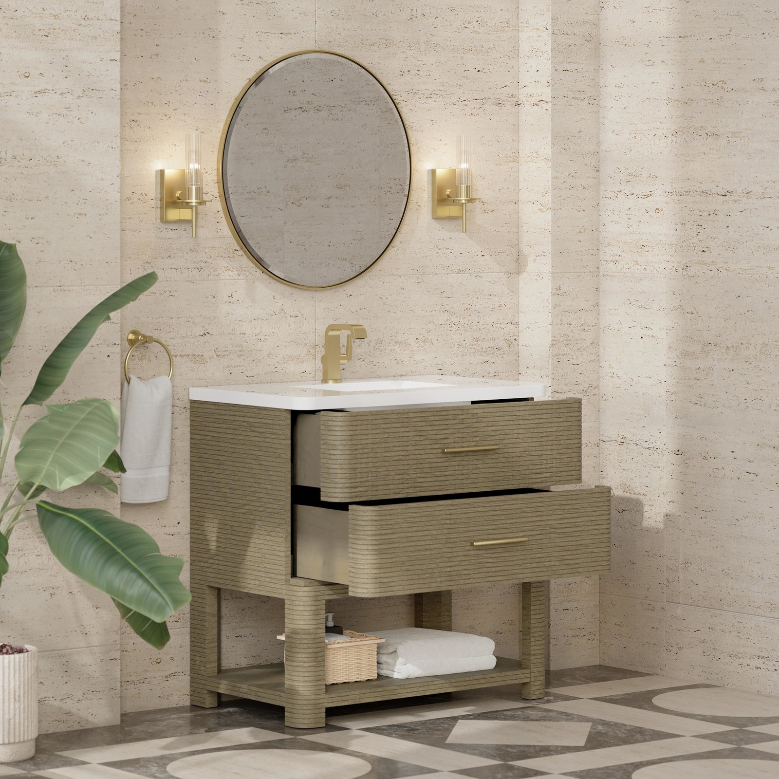 James Martin Vanities D704-V36-3WZ Lucian 36″ – Carbon Oak