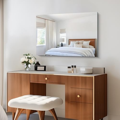 Mirror, 24×36 Mirrors for Wall, Rectangle Bathroom 36″L x 24″W Frameless