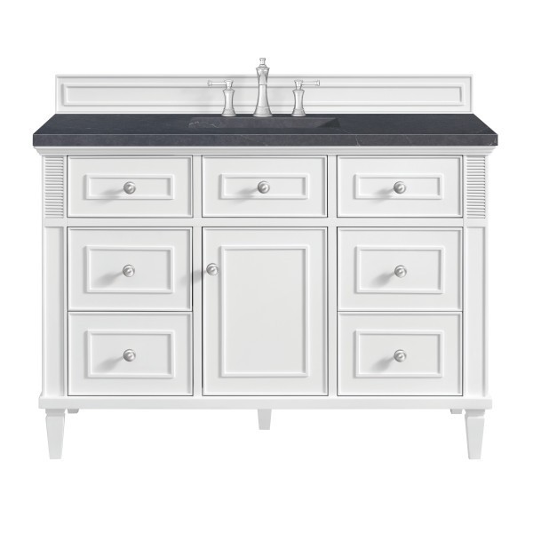 48″ James Martin Lorelai 424-V48-BW-3CSP Vanity Cabinet Charcoal Soapstone Top