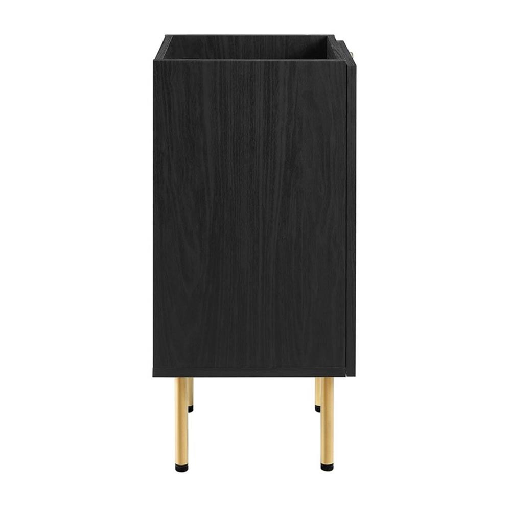 Modway Chaucer 18″ Wood & Rattan Bathroom Vanity Cabinet in Black
