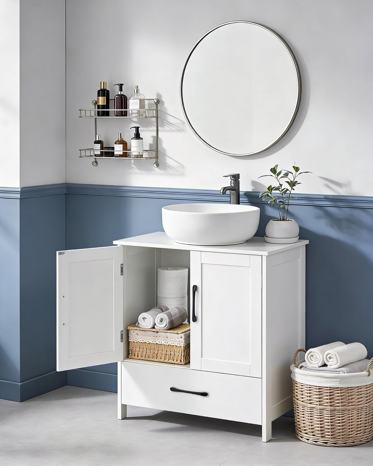 Bathroom Vanity Sink Cabinet, under Sink Storage Cabinet with 2 Doors, Waterproo