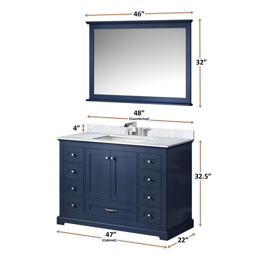 Lexora Home Dukes 48″ Vanity Cabinet in Navy Blue