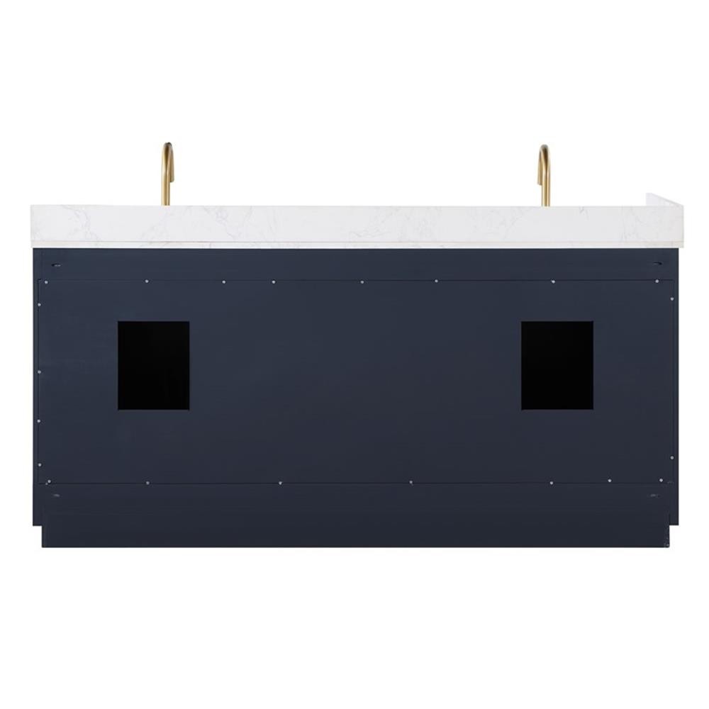 Gavino 72″ Wood Vanity in Royal Blue with Composite Stone Top no Mirror